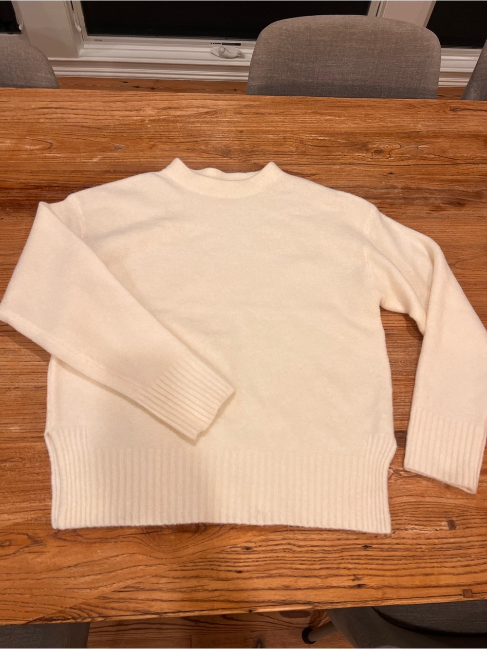 Women's Cream Turtleneck Pullover Sweater - Soft Knit